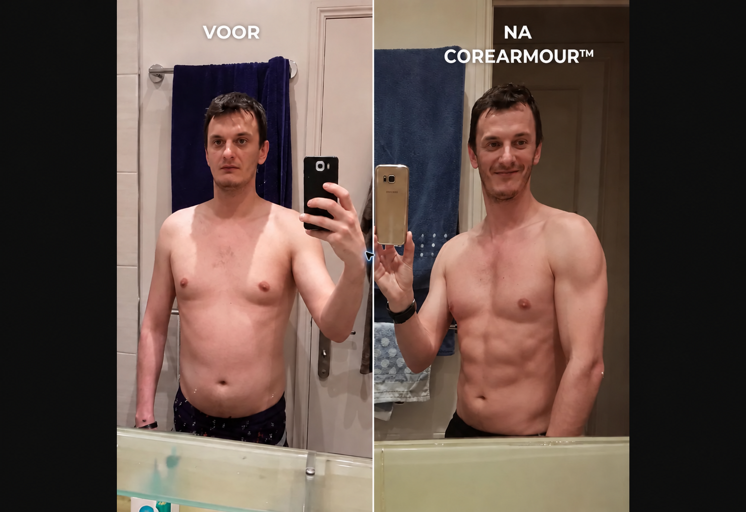 Voor en na CoreArmour