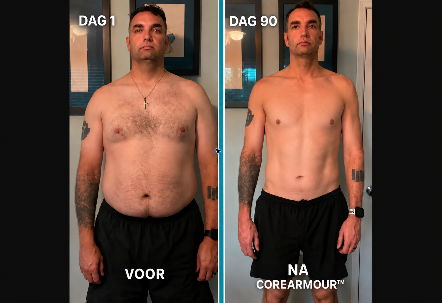 Dag 1 en dag 90, voor en na CoreArmour