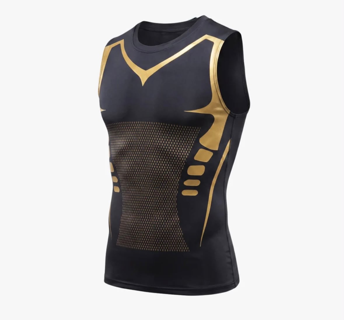 CoreArmour-compressietop in zwart en goud