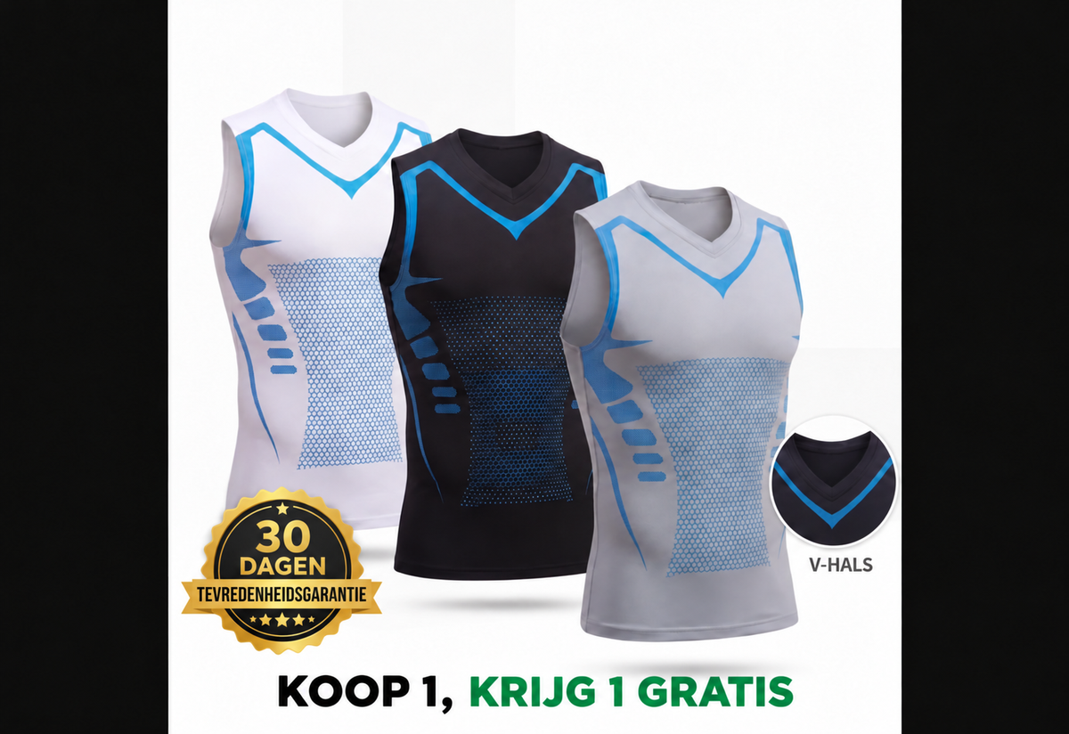 CoreArmour: 1+1 gratis, 30 dagen tevredenheidsgarantie, V-hals